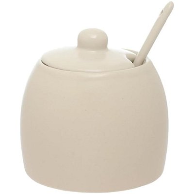 Açucareiro Cerâmica E Colher Sarah 380ml De Bancada Mesa