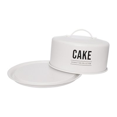 Boleira Cúpula Bolo 28,5cm Cake Tampa E Alça Manhattam Aço
