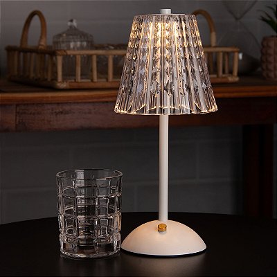 Abajur Luminária LED 3 Tons 12,5x30cm USB Touch Mesa Decor