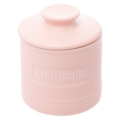 Manteigueira Francesa Em Cerâmica 8x9cm Matte Rosa Candy