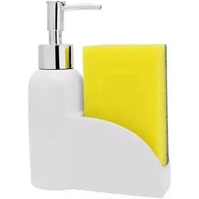 Porta Detergente Dispenser Porcelana 200ml Espaço Esponja