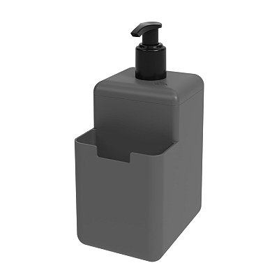 Dispenser Porta Detergente Líquido Single 500ml Cinza Grafite