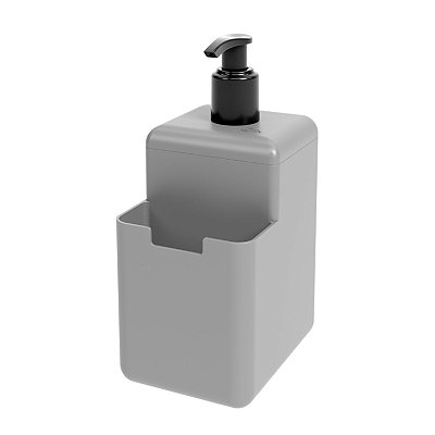 Dispenser Porta Detergente Líquido Single 500ml Cinza Claro