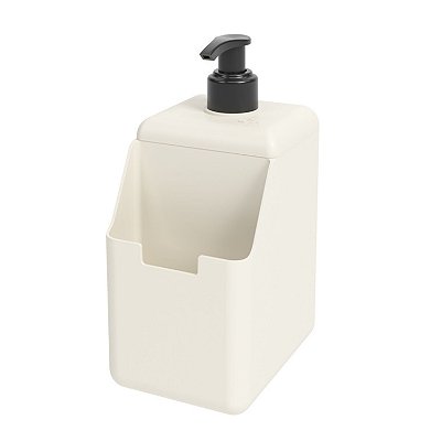 Dispenser Porta Detergente e Esponja Single 500ml Bege
