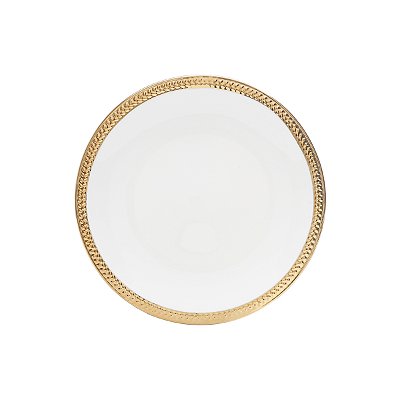 Prato de Sobremesa de Porcelana Paddy Borda Dourada 19cm
