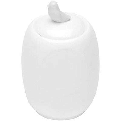 Pote Pequeno Porcelana Com Tampa Birds Passaro 8x6x11cm