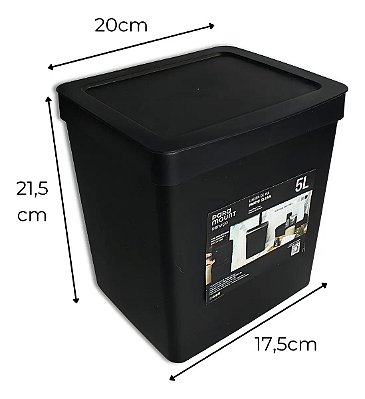 Lixeira 5 Litros Bancada Pia Cozinha Banheiro Compacta Tampa Fly 20x21,5cm