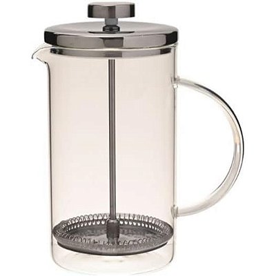 Cafeteira Prensa Francesa Inox 600ml Vidro Resistente E Alça