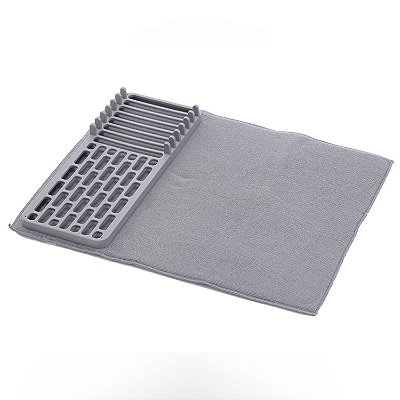 Escorredor de Louça com Tapete Absorvente Slim Moderno Pia 50x38cm