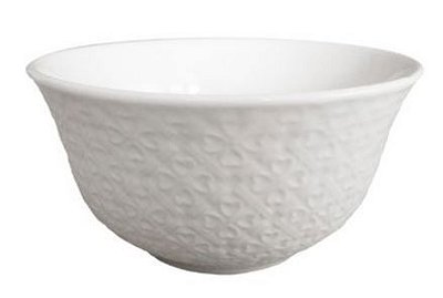 Bowl Mini em Cerâmica Branco Trevo Coração