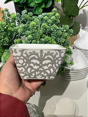 Bowl Quadrado Square de Cerâmica 11cm Prata