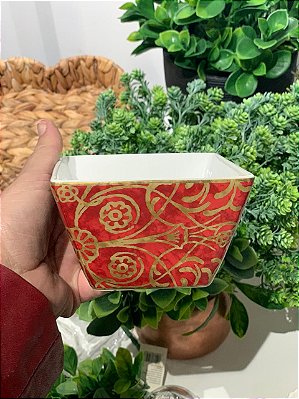 Bowl Quadrado Square de Cerâmica 11cm Vermelho