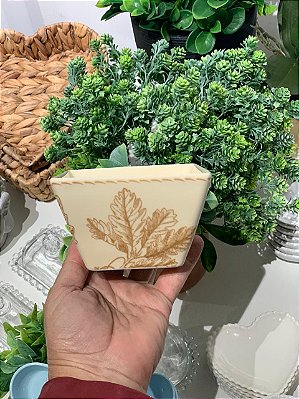 Bowl Quadrado Square de Cerâmica 11cm Dourado