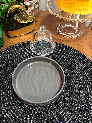 Travessa em Porcelana Cinza - 13cm