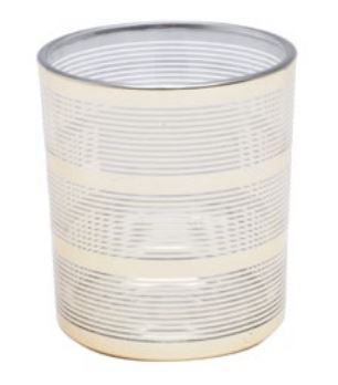 Castiçal em Vidro Laser Mirror Dourado