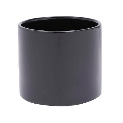 Vaso Cachepot de Cerâmica Pequeno - Preto