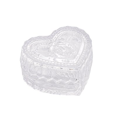 Potiche Decorativo de Cristal Formato de Coração