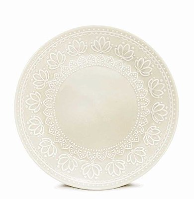 Prato de Sobremesa Relieve Branco - 20cm