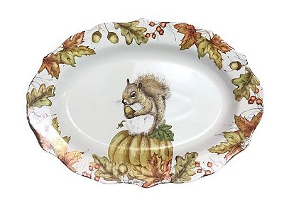 Travessa em Porcelana Esquilo 36x26cm