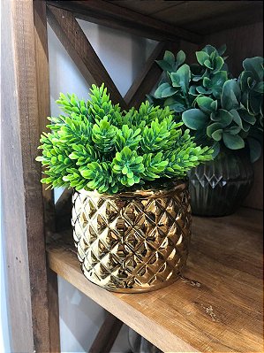 Vaso Cerâmica Dourado