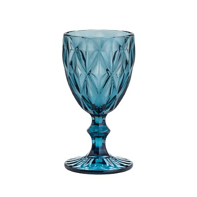 Taça de Vidro Diamond 325ml - Azul