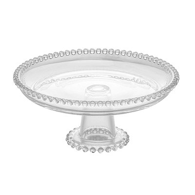 Prato para Bolo Boleira Com Pé de Cristal Pearl 20cm - Wolff