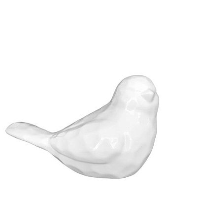 Pássaro em Cerâmica Branco
