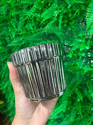 Vaso Cachepot de Cerâmica Pequeno - Prata