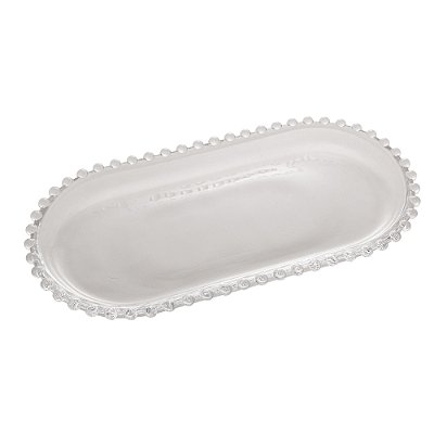 Travessa de Cristal Pearl Oval 30x15cm Transparente - Wolff