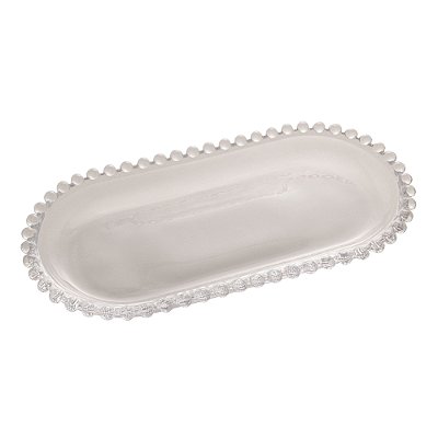 Travessa de Cristal Pearl Oval 24x12x2cm Transparente - Wolff