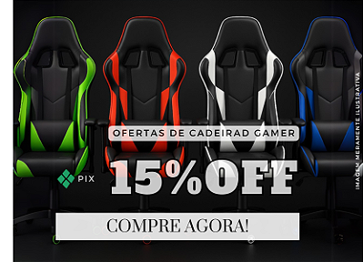 Cadeira gamer 15% OFF
