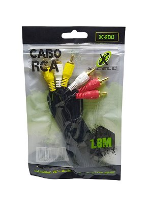 Cabo 3 Rca X 3 Rca 1,8mt Xc-Rca3