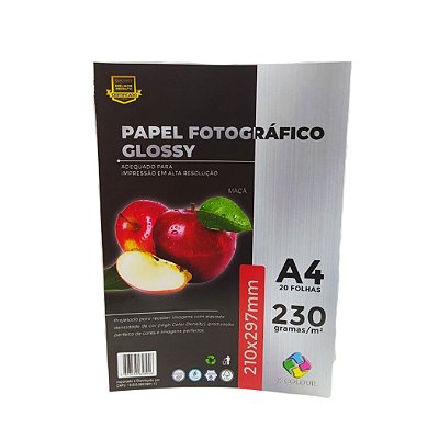 Papel Super Brilhante Fotografico 230g A4 - 20fls