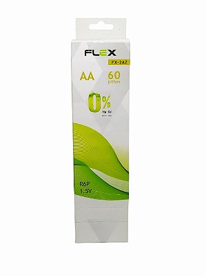Pilha Aa Zinco Flex C/60 Unid. Tubo AA FX-2AZ
