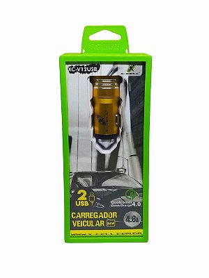 Carregador Veicular 2 Usb 4.8a X-Cell Xc-V12usb