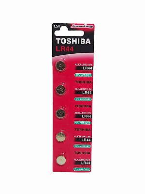 Pilha Botão Alcalina Toshiba LR44 C/5