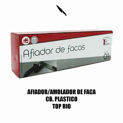 AFIADOR/AMOLADOR DE FACA CB. PLASTICO PRETO 21,5X4,5CM NA CAIXA TRC8013 TOP RIO
