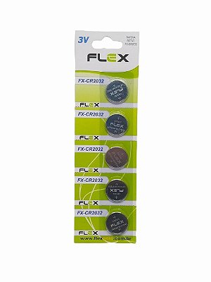 Bateria Botão Cart. 5pçs Flex Fx-Cr2032