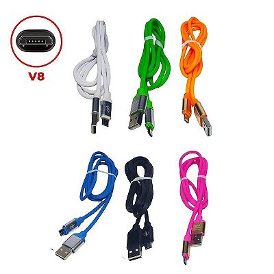Cabo De Dados P/Cel. (Micro Usb V8/Typo-C Sem Embalagem)