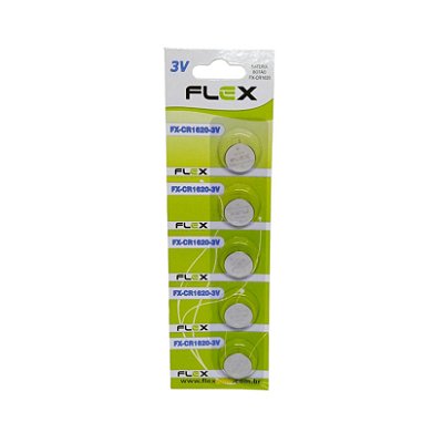 Bateria Botão Cart. 5pçs Flex Fx-1620 3v