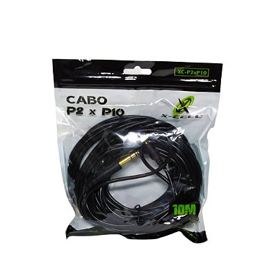 Cabo P2 Stereo X P10 Stereo 10mt Xc-P2st-P10st-10m
