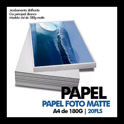 Papel Foto Matte 180g A4 - 20fls