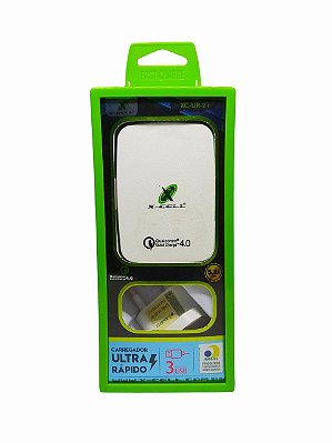 Carregador Ultra Rapido C/ 3 Usb Xc-Ur-21