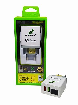 Carregador Ultra Rapido 2 Usb 4.0a 18w Xc-Ur-19