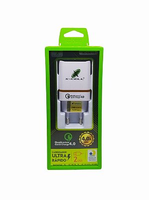 Carregador Ultra Rapido 2 Usb 4.0a 18w Xc-Ur-15