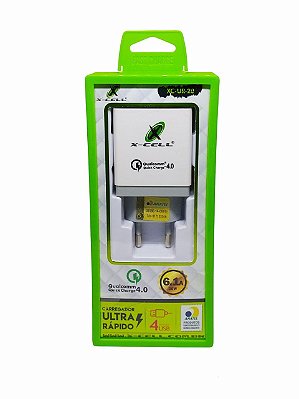 Carregador Ultra Rapido 4 Usb 6.1a 36w Xc-Ur-20