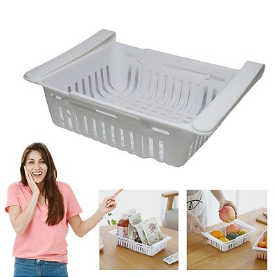 ORGANIZADOR DE GAVETA/PRATELEIRA MULTIUSO RETRATIL DE PLASTICO COLORS 28X16X7CM TRC8761 TOP RIO