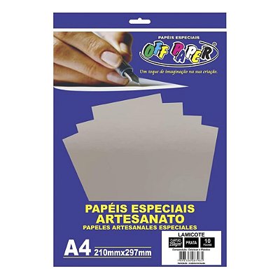 Papel Lamicote Prata A4 250g 10fls