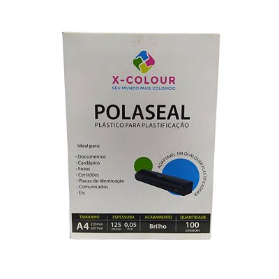 Filme Poliéster Para Plastificação Polaseal 125 Micras 0.05mm C/100 Unidades