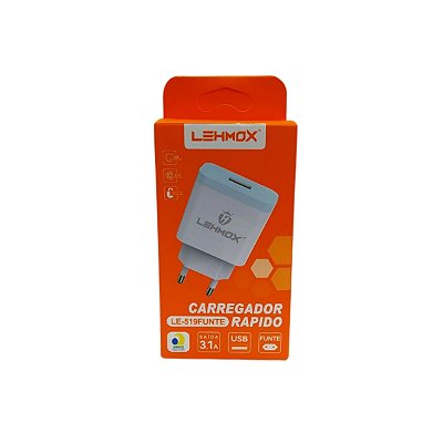 Carregador Universal Com 1 Entrada Usb e Sem Cabo LE-519FUNTE